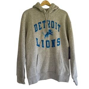 Ultra Game NFL Detroit Lions Mens Medium Heather Gray Pullover Hoodie QHML253FDL